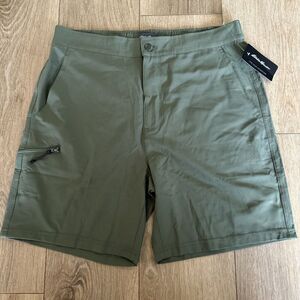 Eddie Bauer Men's Performance‎ Cargo Shorts Army Green Zip Pocket Size Large